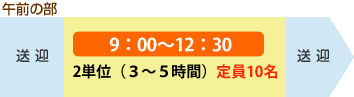 【午前の部（1単位）】9:00～12:10　定員15名