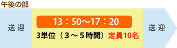 【午後の部（2単位）】13:10～16:20　定員15名